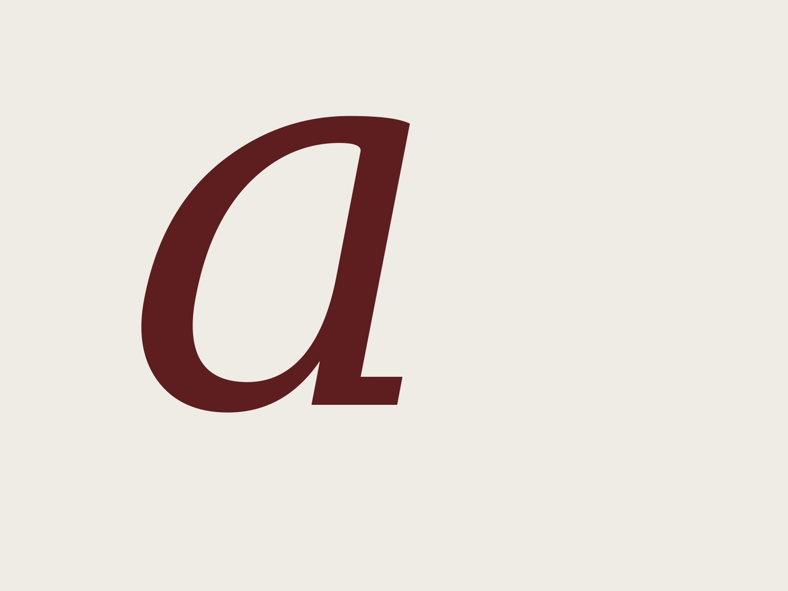 Typografie-Detail — Italic-A in Burgundy