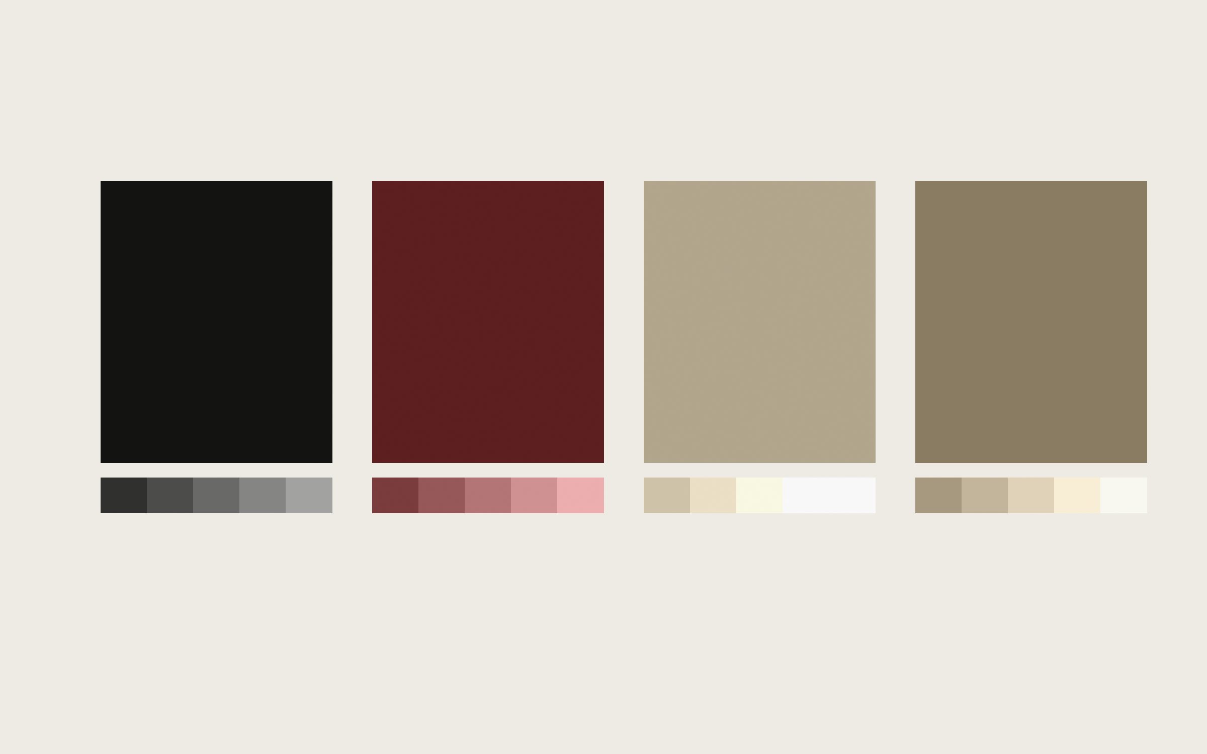 Farbpalette: Ink, Burgundy, Stone, Sand